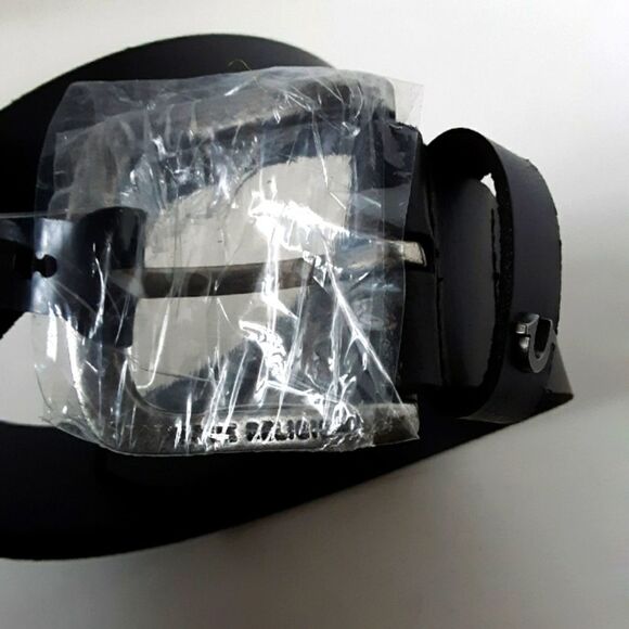 True Religion Mens Black Leather Belt Size 38 - Picture 10 of 11